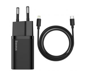 Sieninis USB įkroviklis BASEUS Super Si 20W USB-C, juodas, TZCCSUP-B01