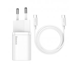 Sieninis USB įkroviklis BASEUS Super Si 25W USB-C, baltas, TZCCSUP-L02