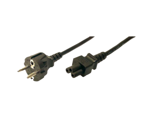 Kabelis LogiLink Power cord, safety plug male to IEC C5 female, 1.80m, black ACC 1.8 m