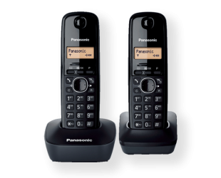 Belaidis telefonas Panasonic Cordless KX-TG1612FXH Black, Caller ID, Wireless connection, Phonebook capacity 50 entries, Built-in display, Conference