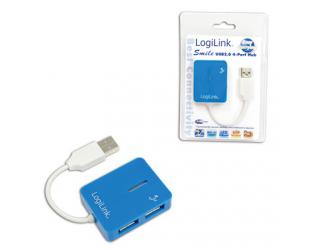 USB adapteris Logilink USB 2.0 Hub 4-Port, Smile, Blue
