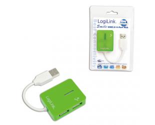 USB adapteris Logilink USB 2.0 Hub 4-Port, Smile, Green