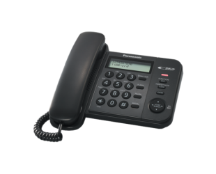 Telefonas Panasonic Corded KX-TS560FXB 588 g, Black, Caller ID, Phonebook capacity 50 entries, Built-in display, 190x196x95 mm