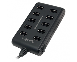 USB adapteris Logilink UA0125 USB Hub 10-Port USB2.0 with power adapter 3.5A, Logilink