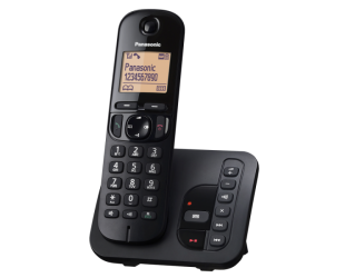 Telefonas Panasonic Cordless KX-TGC220FXB Black, Built-in display, Speakerphone, Caller ID, Phonebook capacity 50 entries