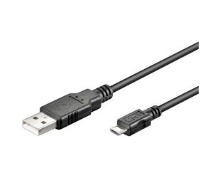 USB kabelis Logilink 5 pin Micro-USB Type B 4 pin USB Type A Juodas 1.8 m
