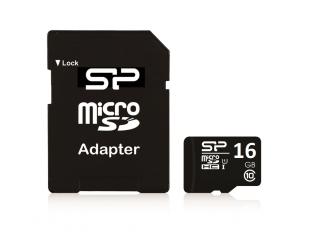 Atminties kortelė Silicon Power 16GB Micro SDHC CL10 su SD adapteriu