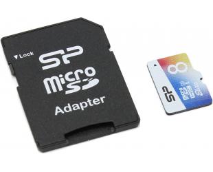 Atminties kortelė Silicon Power Elite UHS-1 Colorful 8GB Micro SDHC CL10 su SD adapteriu