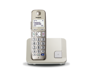 Telefonas Panasonic Cordless KX-TGE210FXN Built-in display Caller ID Champagne Conference call Phonebook capacity 150 entries Speakerphone