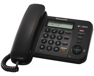 Telefonas Panasonic Corded KX-TS580FXB Built-in display, Speakerphone, 618 g, 95x190x196 mm, Black, Caller ID, Phonebook capacity 50 entries