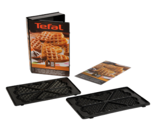 Plokštė kepintuvui TEFAL XA800612 Heart shape Waffle plates skirta SW852 Sandwich maker, Black
