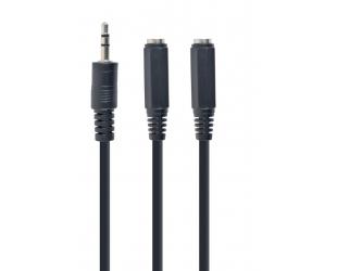 Kabelis Cablexpert 3.5 mm audio splitter cable, 10 cm Black Cablexpert
