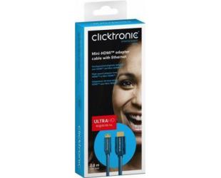 Adapteris Clicktronic 70322 Mini-HDMI adapter cable with Ethernet, 2 m