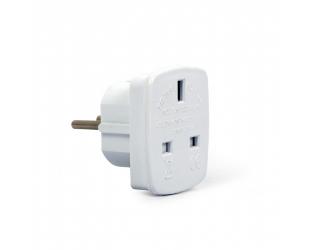 Įkroviklis Gembird AC power adapter, UK socket to EU Schuko plug, 7.5 A White, Travel adapter