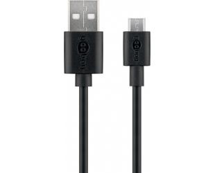Kabelis Goobay Micro USB charging and sync cable 46800 Black, USB 2.0 micro male (type B), USB 2.0 male (type A)
