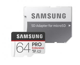 Atminties kortelė Samsung PRO Endurance 64 GB, MicroSDXC, Flash memory class 10, Adapter