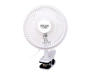 Stalinis ventiliatorius Adler Fan with clip AD 7301 Table Fan, Number of speeds 2, 30 W, Diameter 15 cm, White