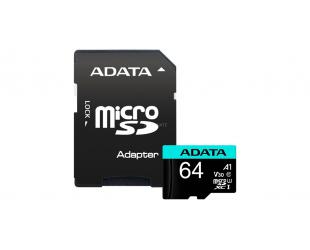 Atminties kortelė ADATA Premier Pro UHS-I U3 V30S 64GB Micro SDXC CL10 su SD adapteriu