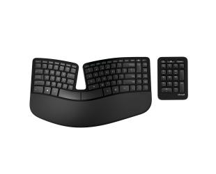 Klaviatūra+pelė Microsoft Keyboard and mouse Sculpt Ergonomic Desktop Standard, Wired, Keyboard layout RU, Mouse included, USB, Black, Numeric keypad