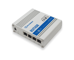 Maršrutizatorius Teltonika Industrial Router RUTX08 No Wi-Fi, 10/100/1000 Mbit/s, Ethernet LAN (RJ-45) ports 4, 1