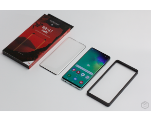 Dėklas MyScreen Impact glass edge 3D Samsung, Galaxy Note 10, Flexible hybrid glass, Transparent with a black frame