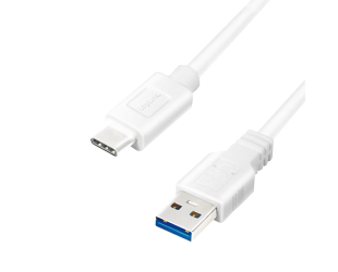 Kabelis Logilink USB 3.2 Gen 1x1 Cable CU0174 1 m, White, USB-A Male, USB-C Male