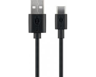 Kabelis Goobay 59122 USB 2.0 cable (USB-C to USB A), black