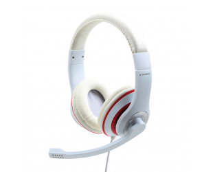 Ausinės Gembird Stereo Headset MHS 03 WTRD White with Red Ring, Headset