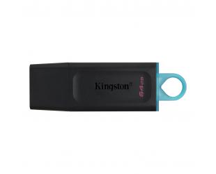 USB raktas Kingston DataTraveler Exodia USB 64GB, USB 3.2 Gen 1, Black/Blue, Protective Cap, Large loop