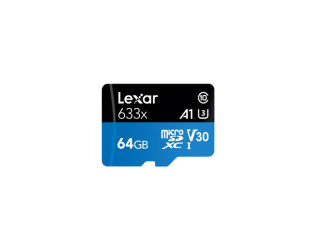 Atminties kortelė Lexar High-Performance 633x UHS-I micro SDXC, 64 GB, Class 10, U3, V30, A1, 45 MB/s, 100 MB/s