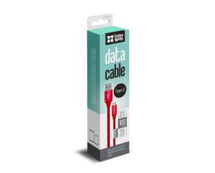 Įkroviklis ColorWay Type-C Data Cable USB 2.0, Fast and safe charging; Stable data transmission, Red, 1 m