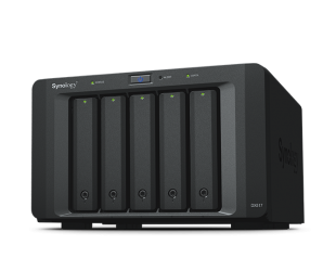 Diskų masyvas Synology Tower NAS Expansion Unit DX517 up to 5 HDD/SSD Hot-Swap (drives not included), Internal AC 100-240V Universal, 50/60 Hz, 1x eSATA, Dual Fan
