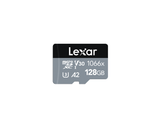 Atminties kortelė Lexar Professional 1066x UHS-I MicroSDXC, 128 GB, Flash memory class 10, Black/Gray, 120 MB/s, 160 MB/s