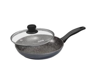 Keptuvė Stoneline Pan 7517 Frying Pan, Diameter 24 cm, Suitable for induction hob, Lid included, Fixed handle, Anthracite