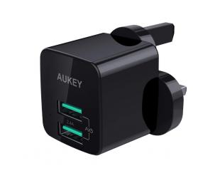 Įkroviklis Aukey Wall Charger PA-U32  2 x Mini USB-A, Black, 12 W,
