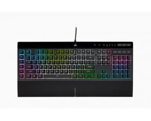 Žaidimų klaviatūra Corsair K55 RGB PRO XT Gaming Keyboard, RGB LED light, NA, Wired, Black