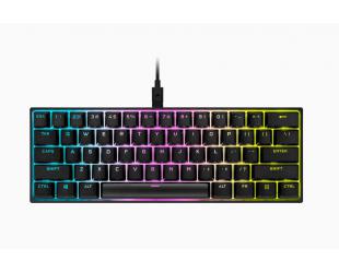 Žaidimų klaviatūra Corsair Mini Mechanical Gaming Keyboard K65 RGB On-Board Memory; Supported in iCUE, RGB LED light, NA, Wired, Black, Speed Switch