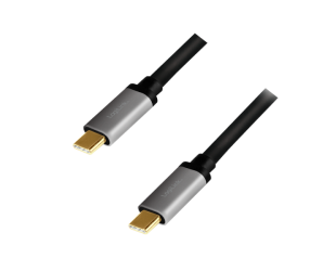 Kabelis Logilink USB 3.2 Gen 2 cable, C/M to C/M, 4K/60Hz, PD,alu CUA0107 1 m, USB-C male, USB-C male