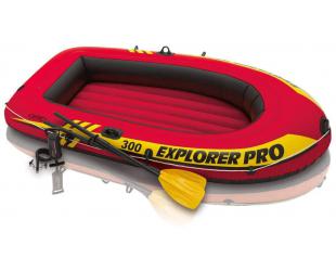 Valtis Intex Explorer Pro 300 Set Inflatable Boat With Oars and Pump Red/Yellow