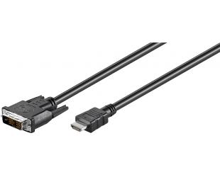 Kabelis Goobay DVI-D/HDMI cable, nickel plated 50580 Black, 2 m
