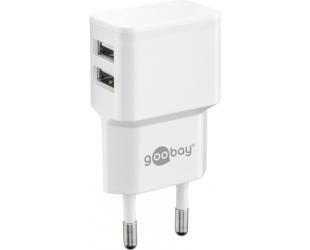 Įkroviklis Goobay Dual USB charger 44952 2.4 A, 2 USB 2.0 female (Type A), White, 12 W