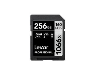 Atminties kortelė Lexar Professional 1066x SDXC UHS-I SDXC, 256 GB, Silver, Class 10, U3, V30, 120 MB/s, 160 MB/s