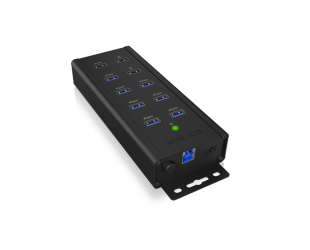 USB šakotuvas Raidsonic 7-port Industrial hub IB-HUB1703-QC3 0.71 m, Black, USB Type-A