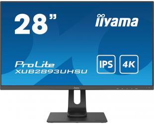 Monitorius Iiyama Monitor XUB2893UHSU-B1 28 ", IPS, 4K, 3840 x 2160, 16:9, 3 ms, 300 cd/m², Matte Black, 60 Hz