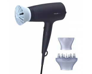 Plaukų džiovintuvas Philips BHD360/20, 2100 W, 6 temperatūros nustatymai, joninė funkcija, difuzoriaus antgalis, juoda/mėlyna.