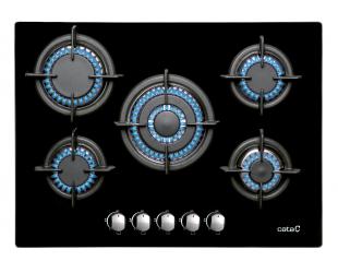 Dujinė kaitlentė CATA Hob L 7005 CI BK Gas on glass, Number of burners/cooking zones 5, Mechanical, Black