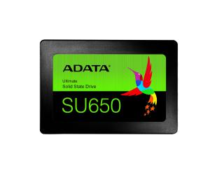 SSD diskas ADATA Ultimate SU650 256 GB, SSD form factor 2.5", SSD interface SATA 6Gb/s, Write speed 450 MB/s, Read speed 520 MB/s