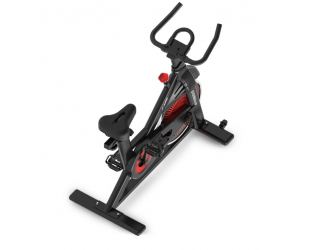 Dviračio treniruoklis EQI Smart S102 Home Use Spin Bike, Adjustable resistance, 120 kg, 13 kg, Chain Driven, Black/Red, LCD display
