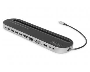 Jungčių stotelė Digitus USB-C Docking Station, 12-Port HDMI, VGA, 2x USB-C, 4x USB-A, RJ45, 1x 3,5mm, SD/MicroSD