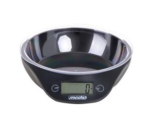 Virtuvinės svarstyklės Mesko Kitchen scale with a bowl MS 3164 Maximum weight (capacity) 5 kg, Graduation 1 g, Display type LCD, Black